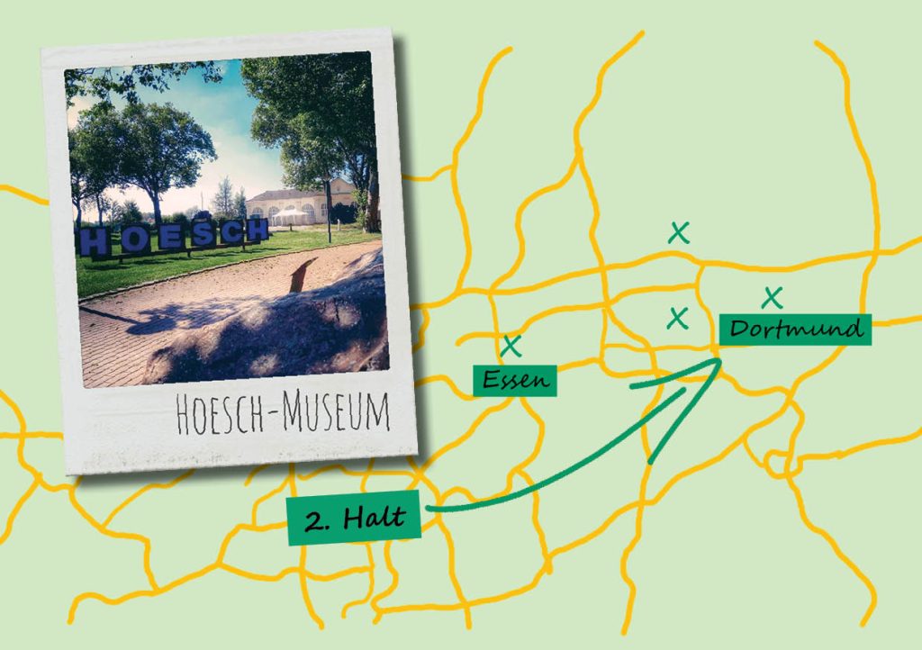 Karte Essen-Dortmund mit Foto Ruhr-Museum und Text 2. Halt_ Hösch-Museum